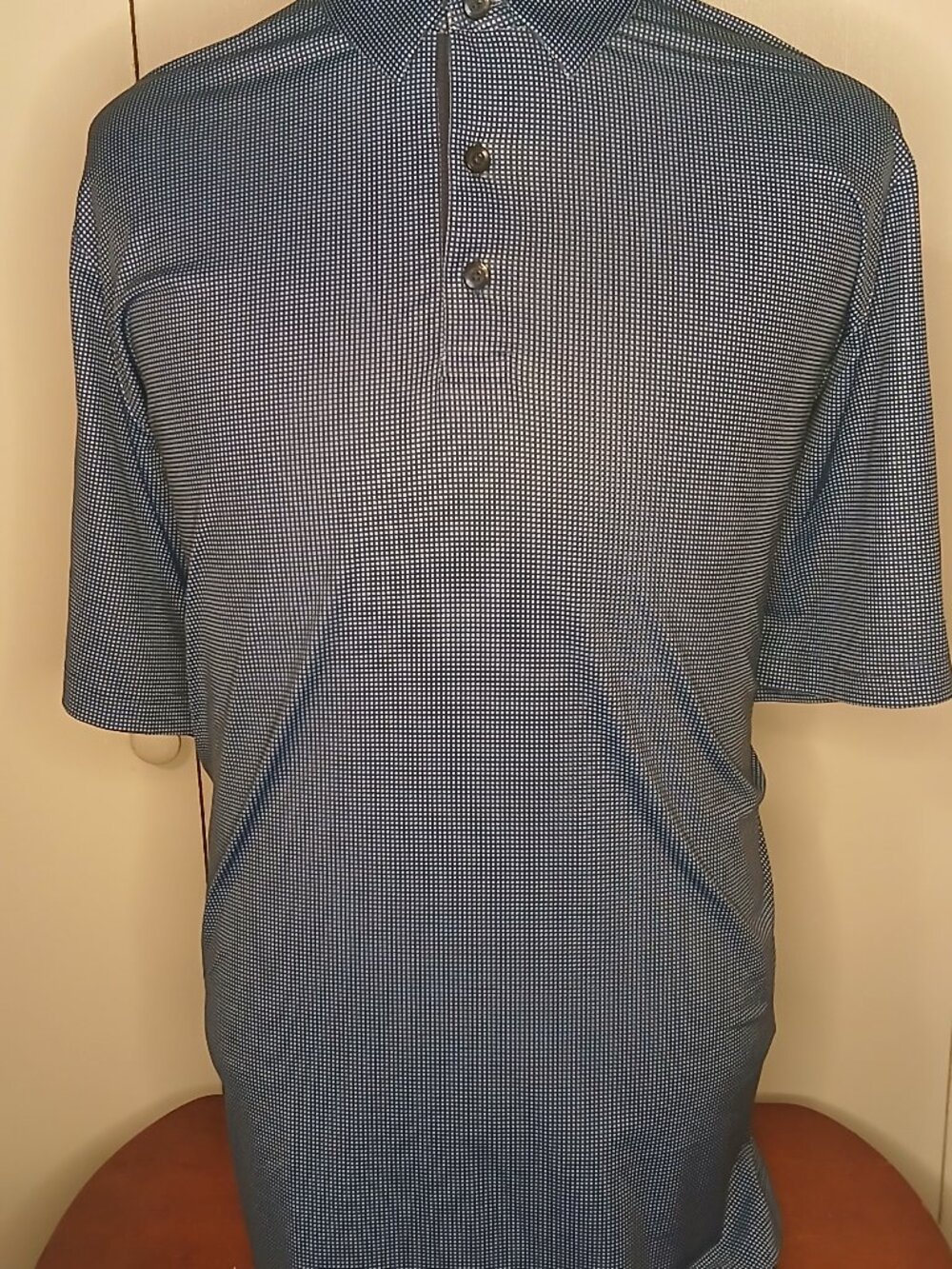 Callaway Opti-Dri Men's XL Blue Geometric Pattern Golf Polo NuStar (0927PF)